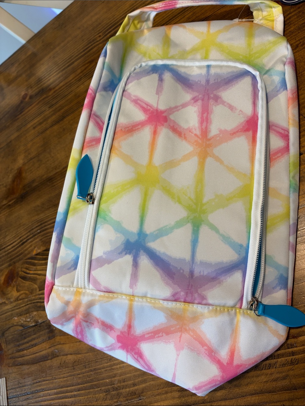 New Tie-Dye Pattern Women’s Shoe Travel Bag / - Pastel Rainbow